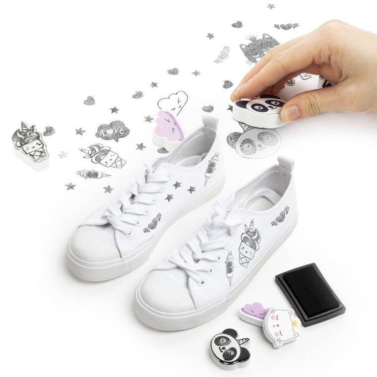 Kidea, zestaw stempli do dekoracji tkanin i obuwia