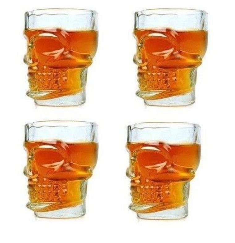 Kieliszki, czaszki, 4 szt.