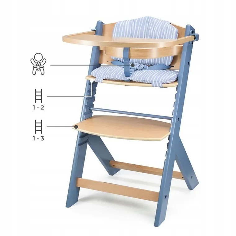 Kinderkraft, Enock, krzesełko do karmienia z poduszką, nordic breeze