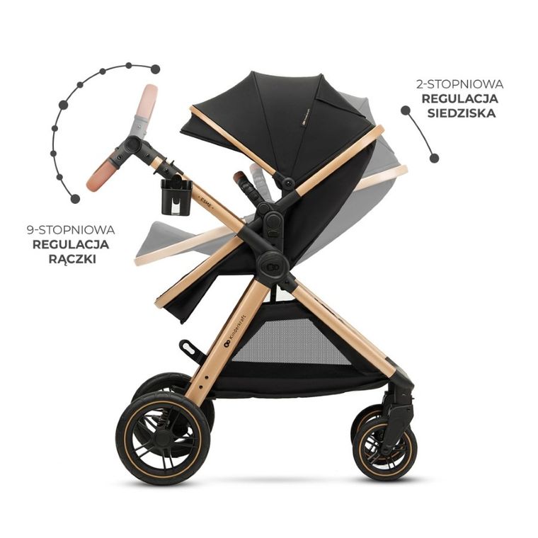 Kinderkraft, Esme, wózek wielofunkcyjny, 2w1, pure black