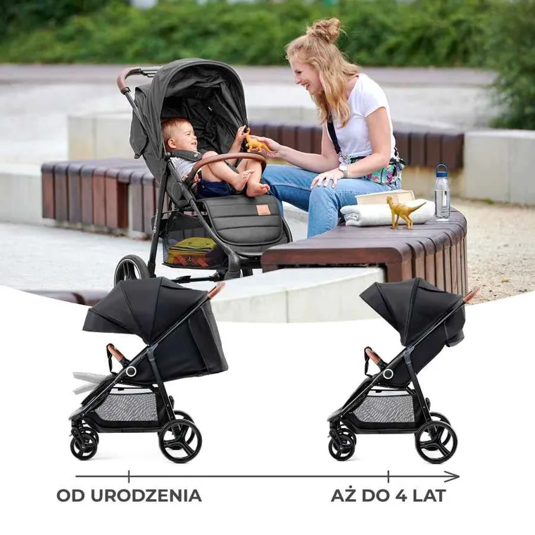 Kinderkraft, Grande Plus, wózek spacerowy, Black