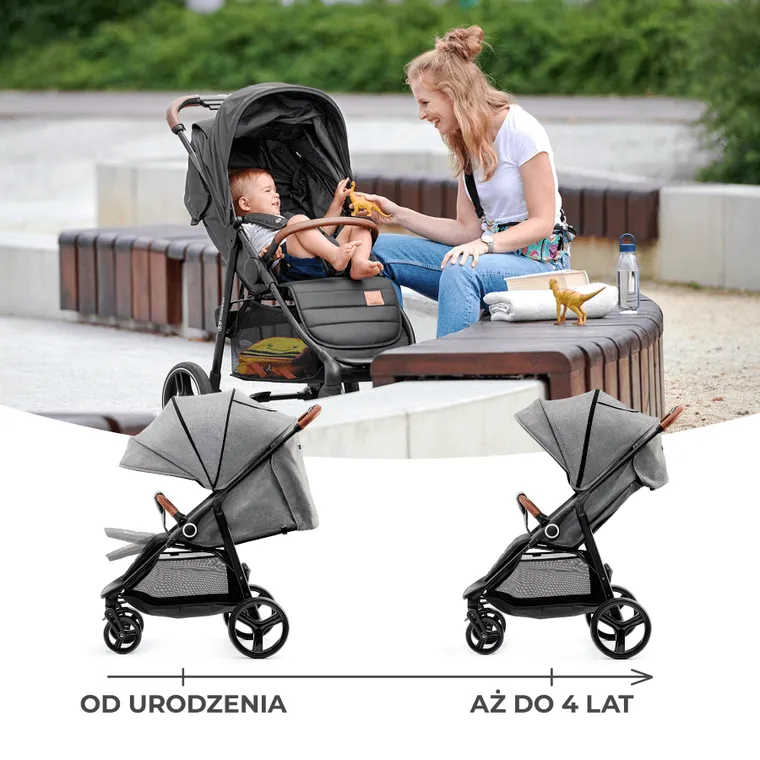 Kinderkraft, Grande Plus, wózek spacerowy, Grey