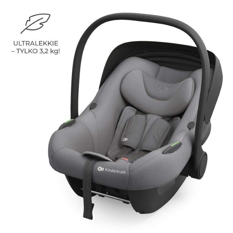 Kinderkraft, I-Lite, fotelik samochodowy, nosidełko, Cool Grey, 40-86 cm