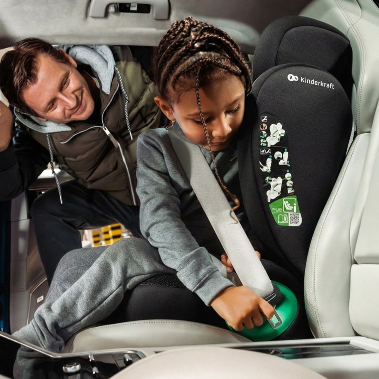 Kinderkraft, Junior Fix 2 Plus, i-Size, fotelik samochodowy, black, 100-150 cm