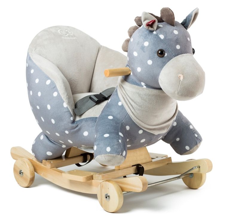 Kinderkraft, konik na biegunach z funkcją jeździka, szary