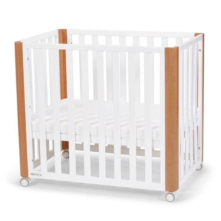 Kinderkraft, Koya, łóżeczko niemowlęce z funkcją kojca + materac, White