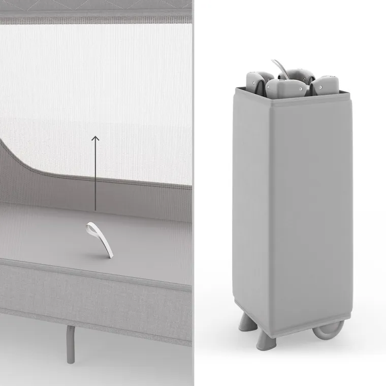 Kinderkraft, Leody Up, łóżeczko turystyczne, grey