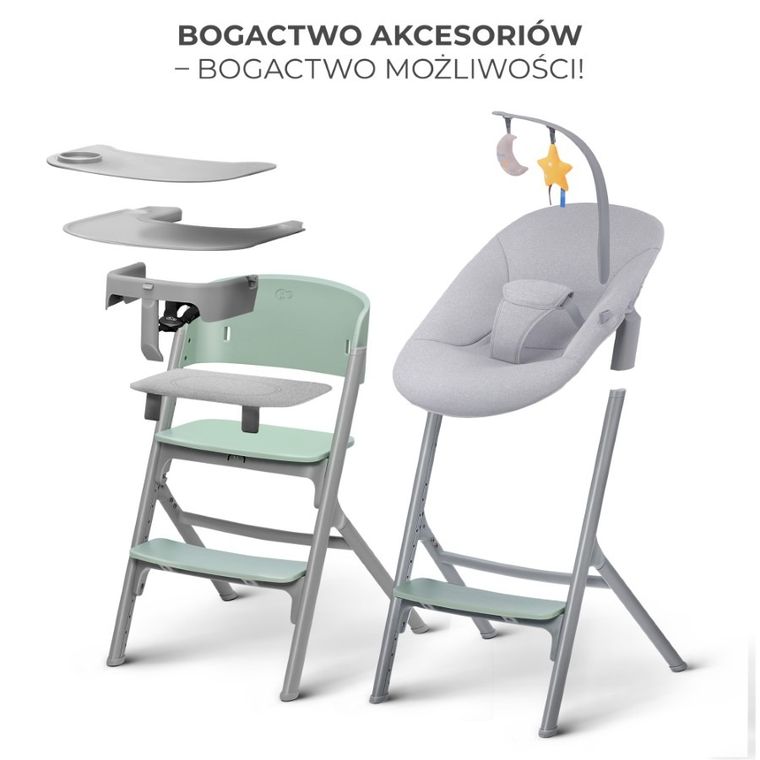 Kinderkraft, Livy, krzesełko do karmienia 3w1, olive green
