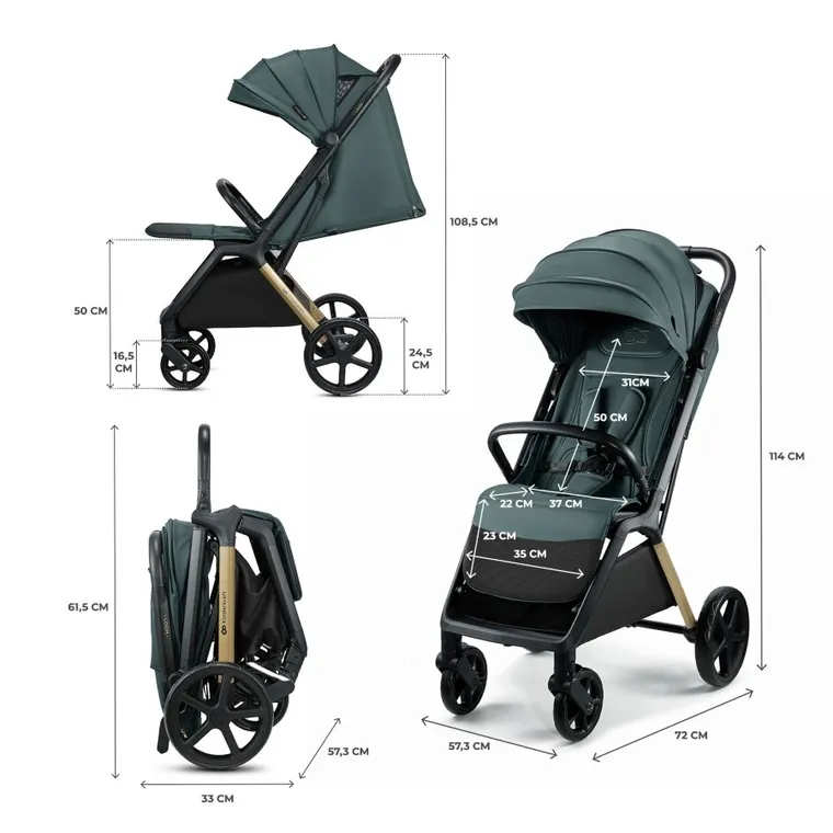 Kinderkraft, Loom, wózek spacerowy, Jade Green