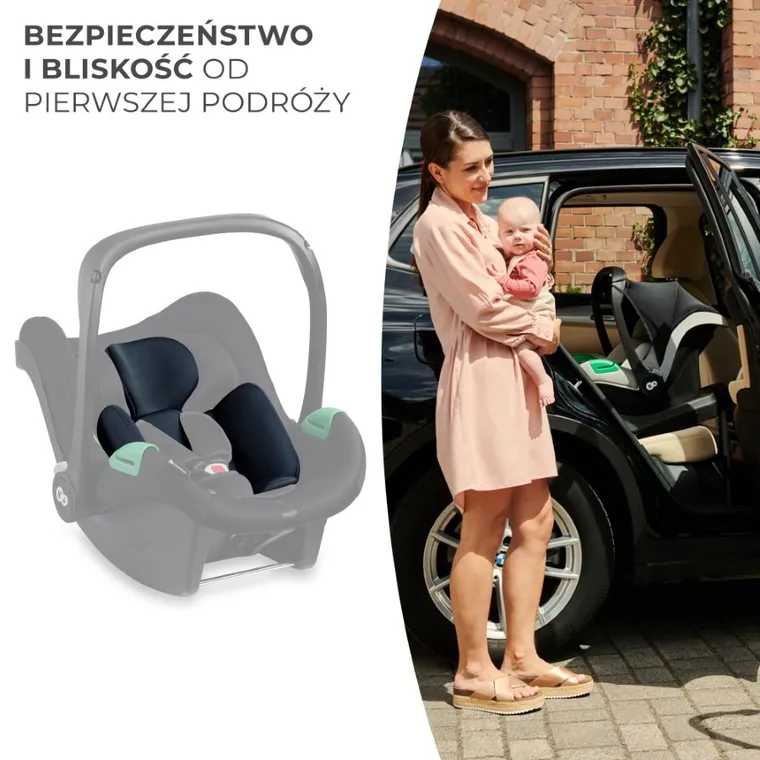 Kinderkraft, Mink Pro, fotelik samochodowy + baza Mink FX, Black, 40-75 cm