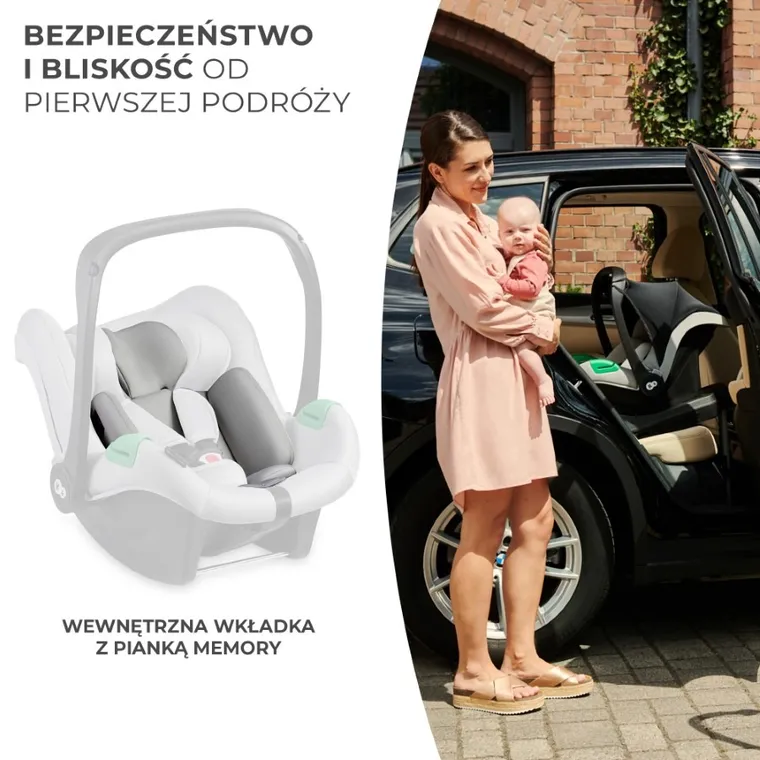 Kinderkraft, Mink Pro, fotelik samochodowy + baza Mink FX, grey, 40-75 cm