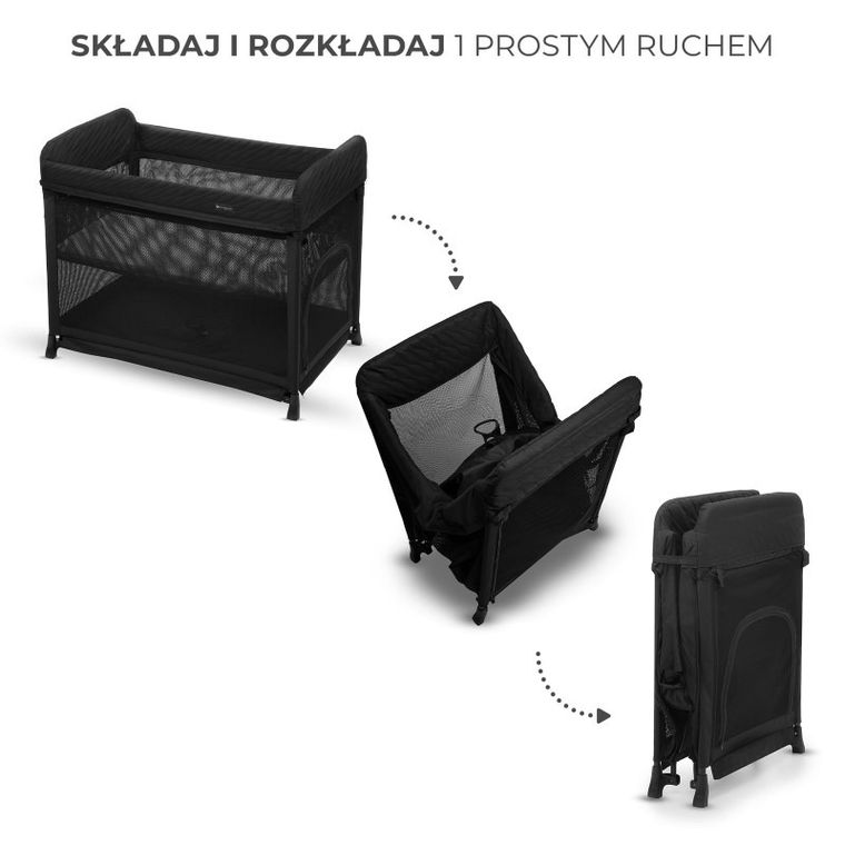Kinderkraft, Moon Dream, łóżeczko turystyczne, Black