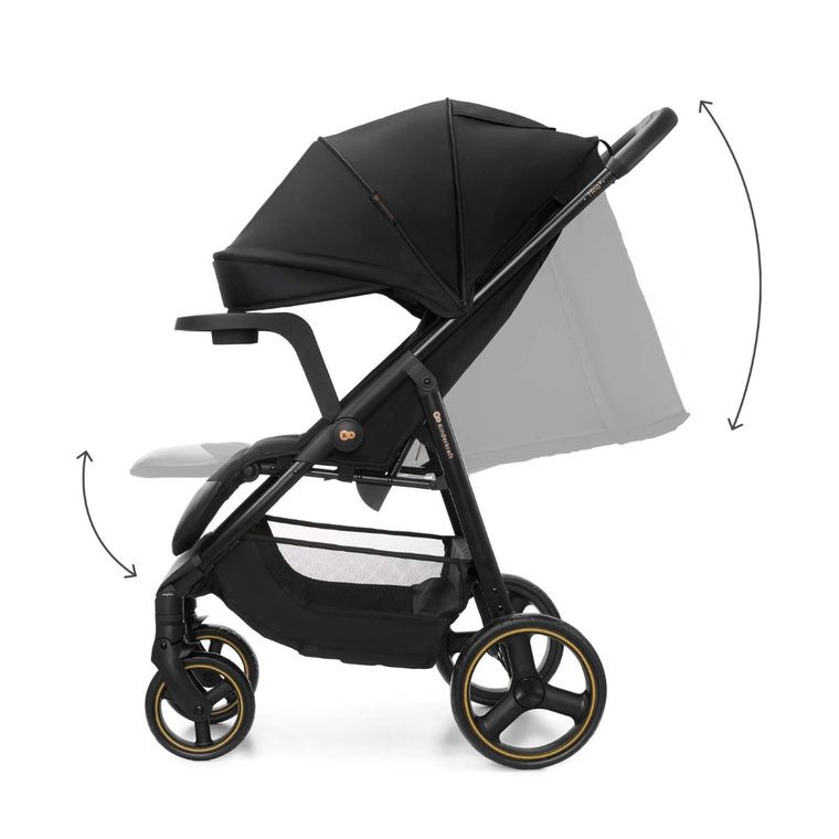 Kinderkraft, Trig 3, wózek spacerowy z tacką, Onyx Black