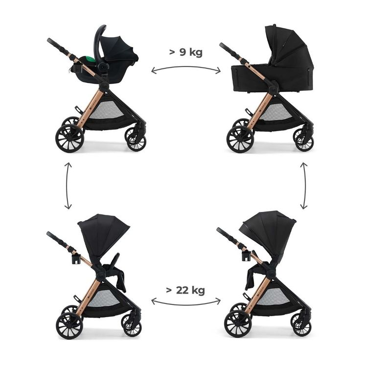 Kinderkraft, Vesto 2, wózek wielofunkcyjny 3w1, black