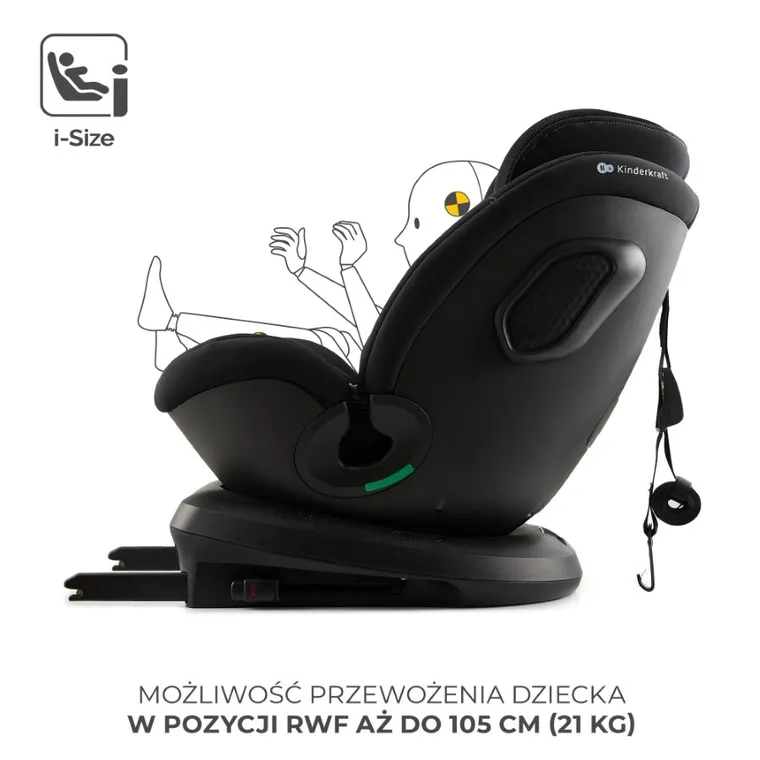 Kinderkraft, Xpedition 3, I-Size, fotelik samochodowy, Black, 40-150 cm