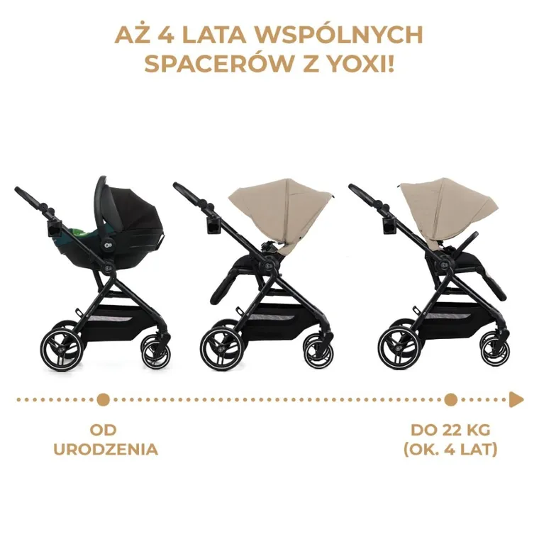 Kinderkraft, Yoxi, wózek spacerowy, Sand Beige