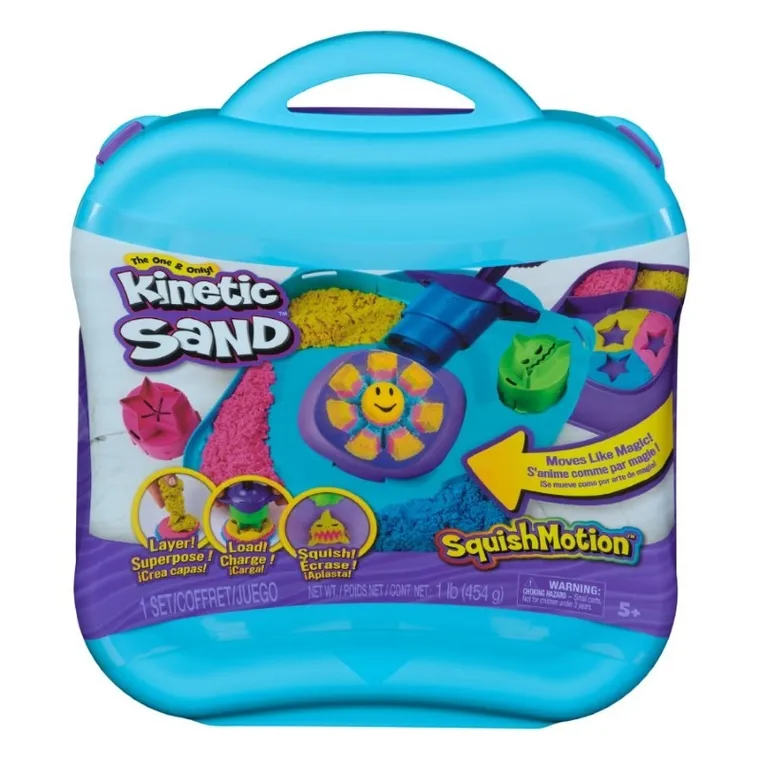 Kinetic Sand, SquishMotion! walizka z piaskiem kinetycznym i akcesoriami
