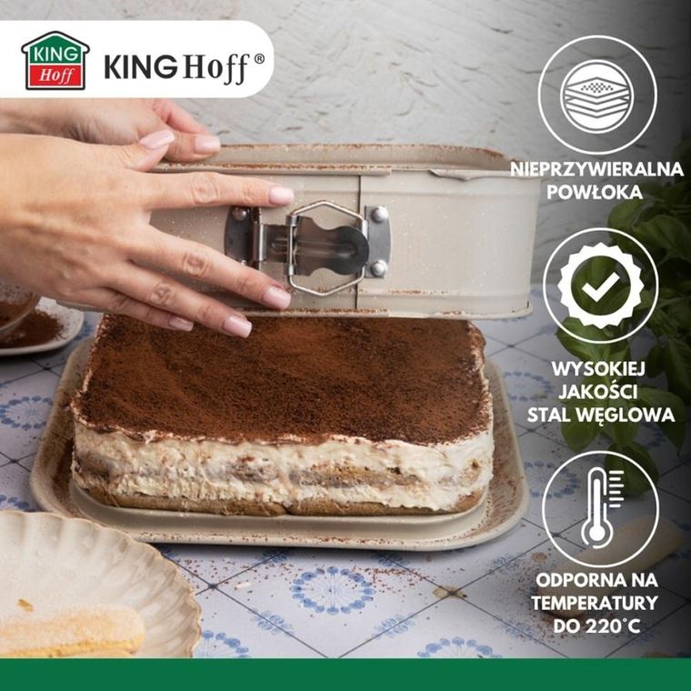 Kinghoff, blacha, forma rozpinana do ciasta, kwadratowa, 27,5-27,5 cm, kh-1977