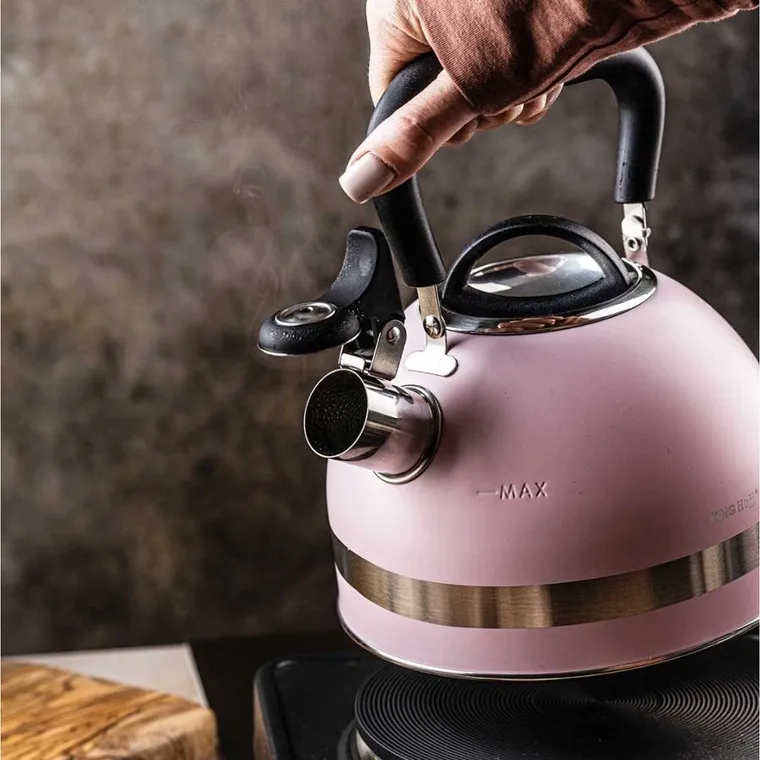 Kinghoff, czajnik, 1.8l z gwizdkiem, różowy