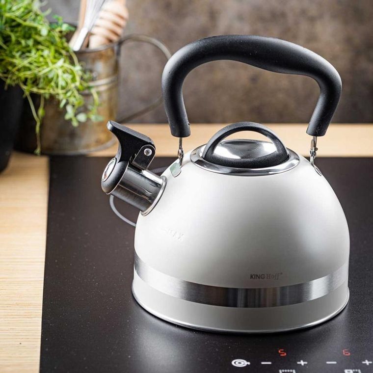 Kinghoff, czajnik z gwizdkiem, beżowy, 1,8l