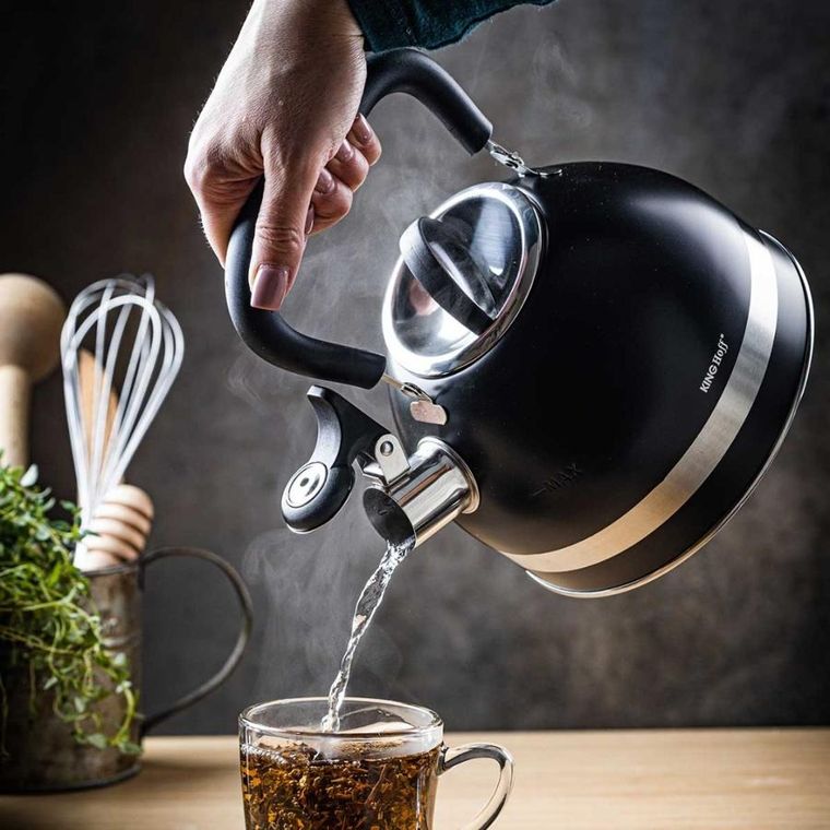 Kinghoff, czajnik z gwizdkiem, czarny, 1,8l