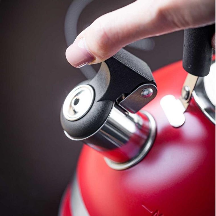 Kinghoff, czajnik z gwizdkiem, czerwony, 1,8l