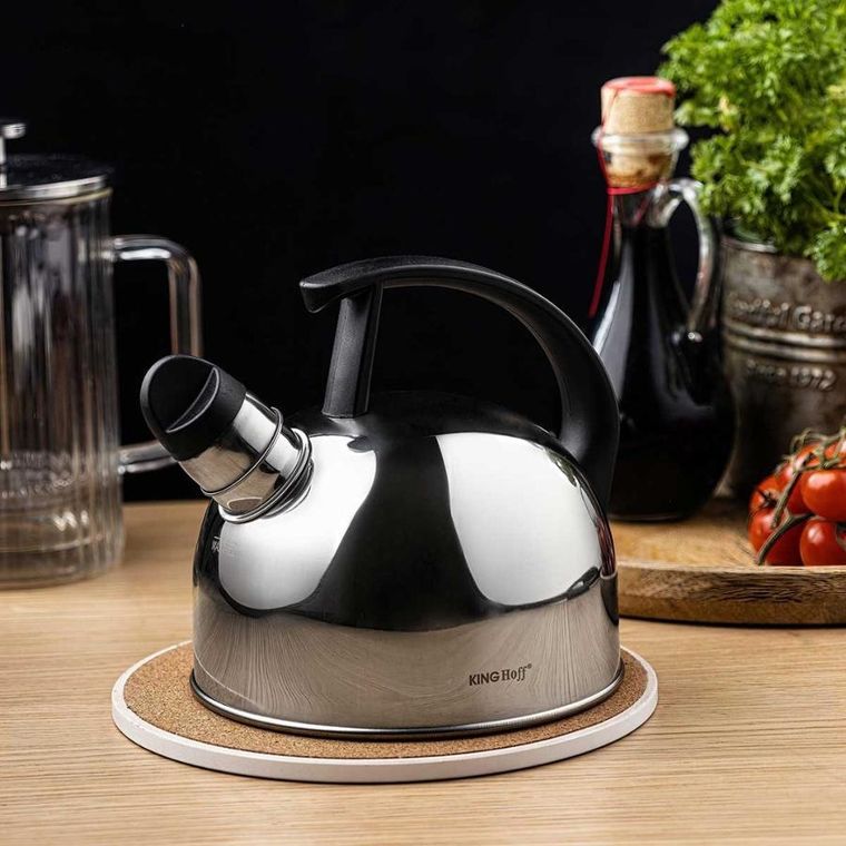 Kinghoff, czajnik z gwizdkiem, srebrny, 1,5l