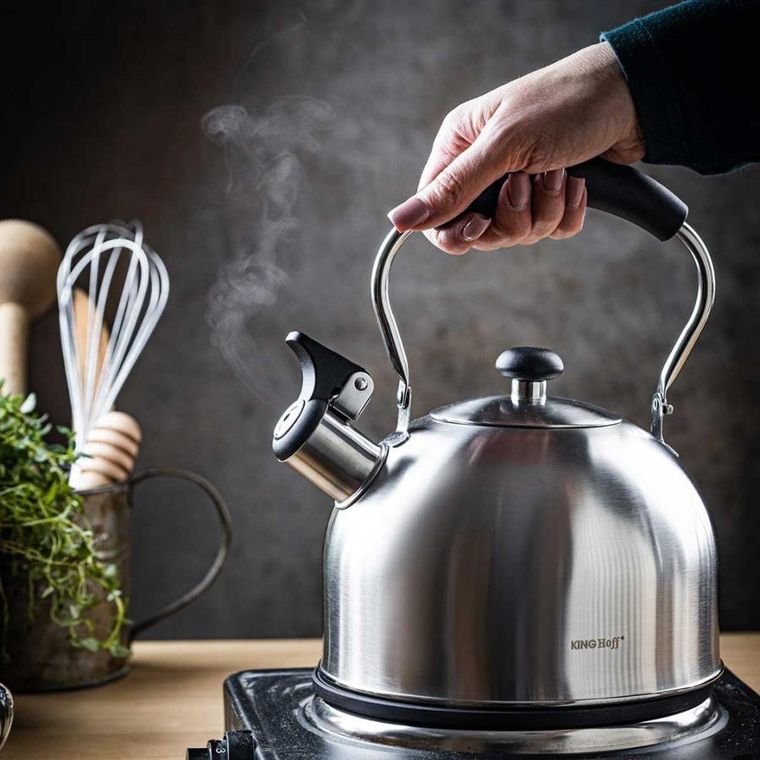 Kinghoff, czajnik z gwizdkiem, srebrny, 2,5l