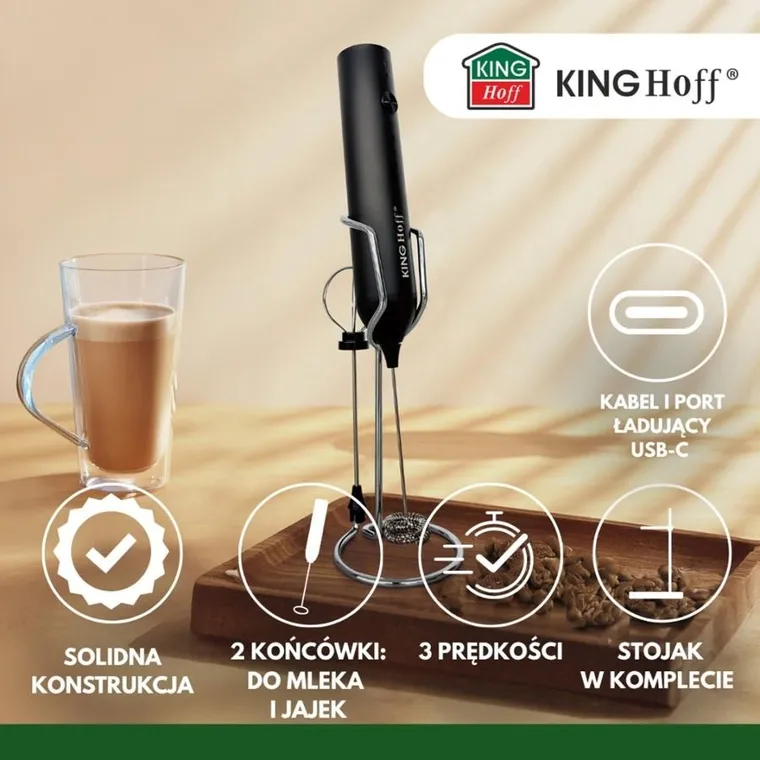 Kinghoff, elektryczny spieniacz do mleka, kh-2001