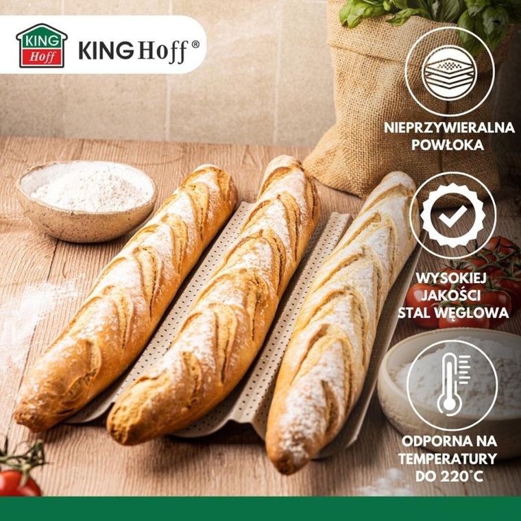 Kinghoff, forma do bagietek, zapiekanek, stalowa, kh-1970