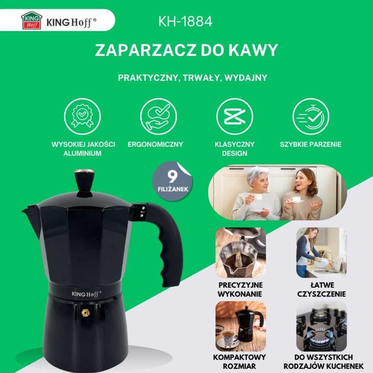 Kinghoff, kawiarka, zaparzacz do kawy, indukcja, 450 ml, kh-1884