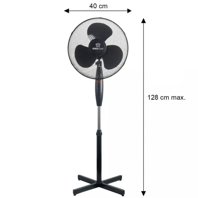 Kinghoff, Kingcool, wentylator wiatrak stojący podłogowy, czarny