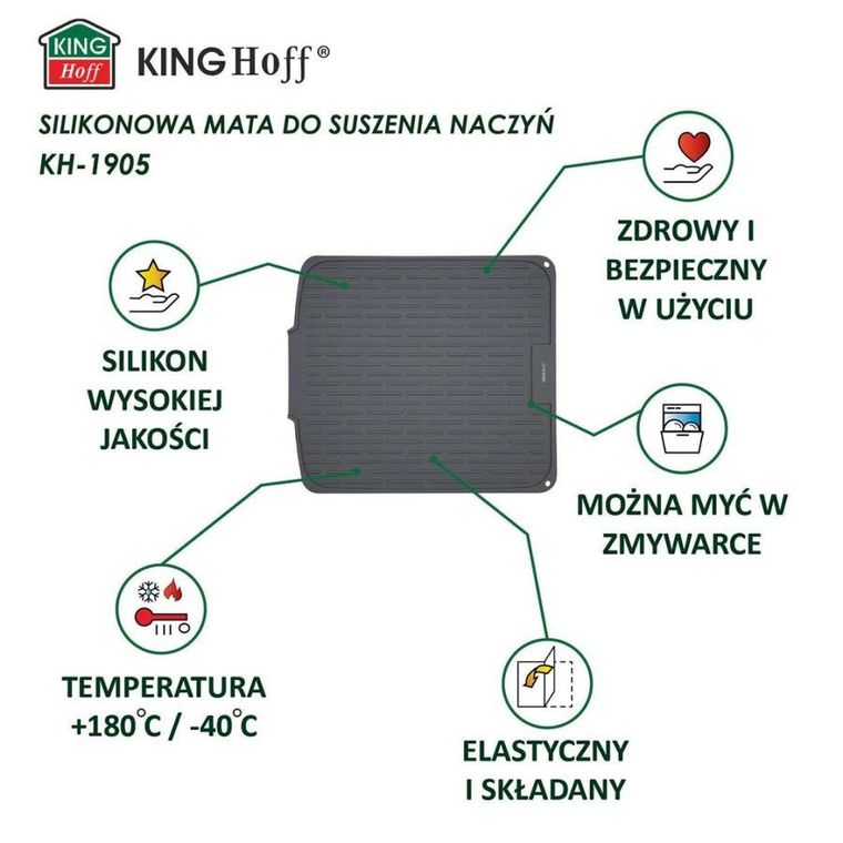 Kinghoff, podkładka silikonowa, ociekacz do naczyń, 46-40 cm, KH-1905