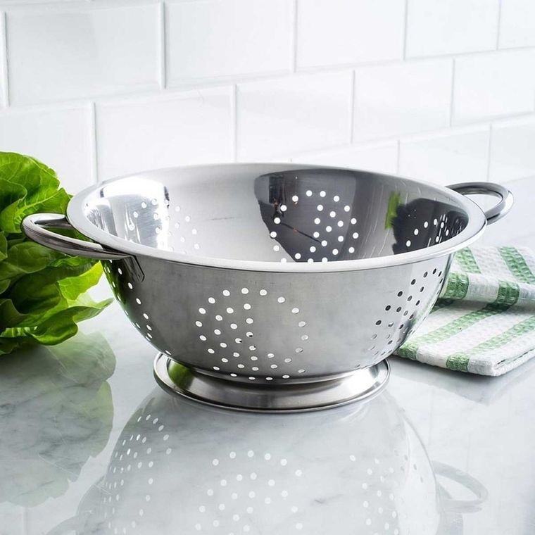 Kinghoff, stalowy durszlak z uchwytami, 24 cm