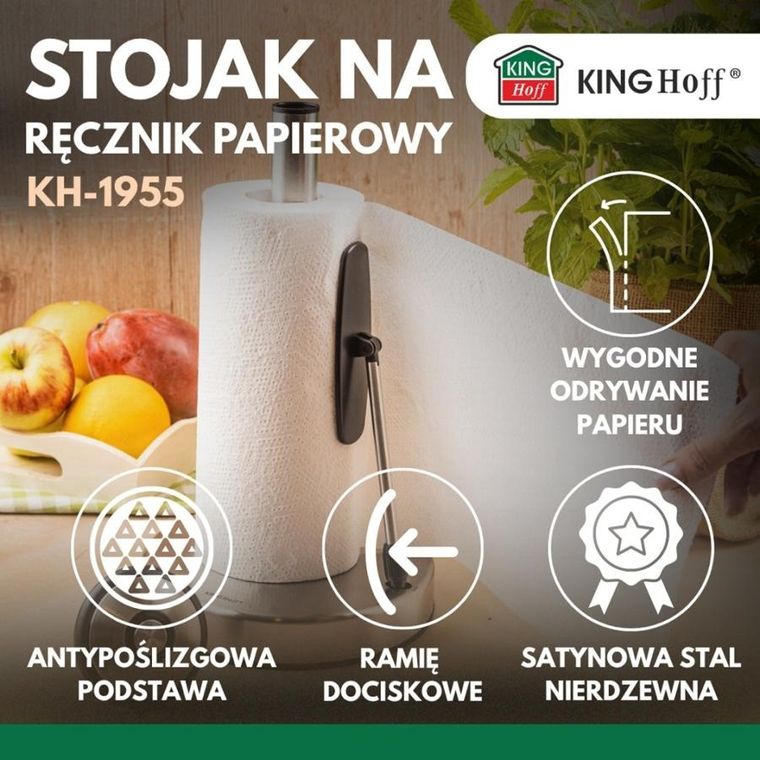 Kinghoff, stojak na ręczniki papierowe, stalowy, kh-1955