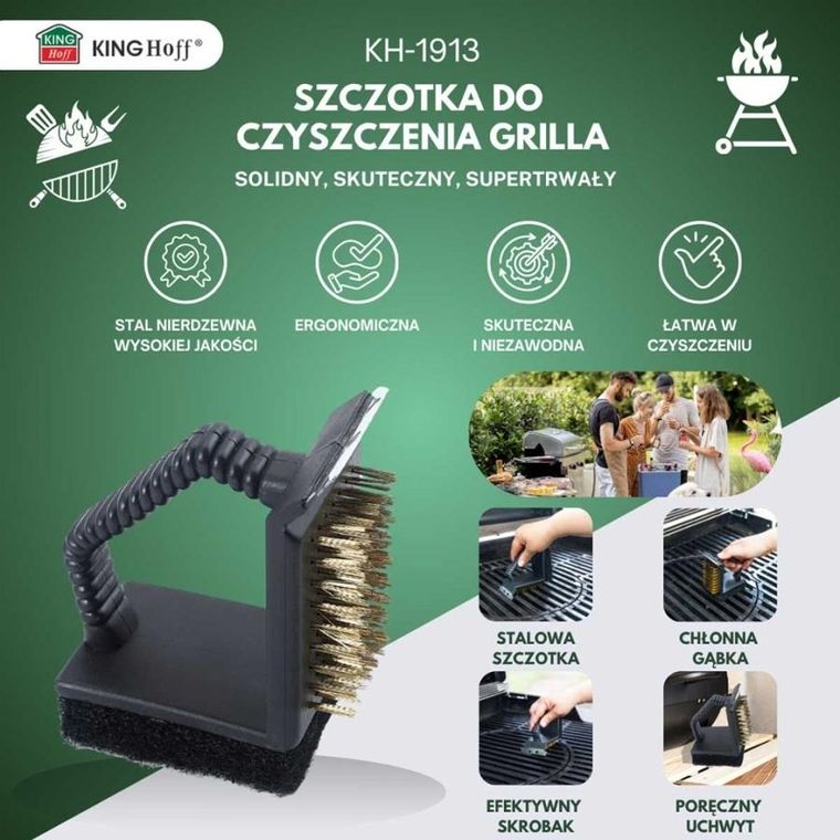 Kinghoff, szczotka do czyszczenia rusztu, grilla, 3w1, KH-1913