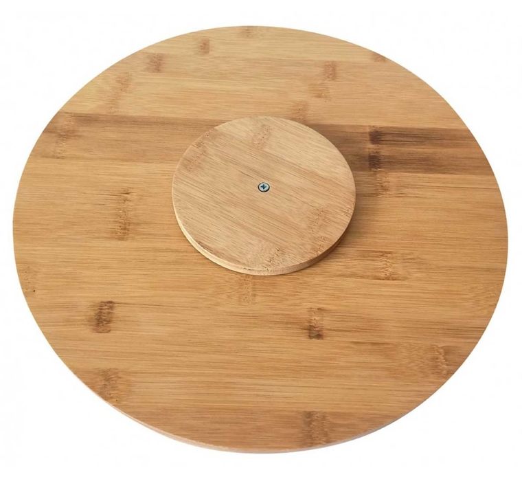 Kinghoff, taca deska bambusowa do pizzy, 35 cm, obrotowa