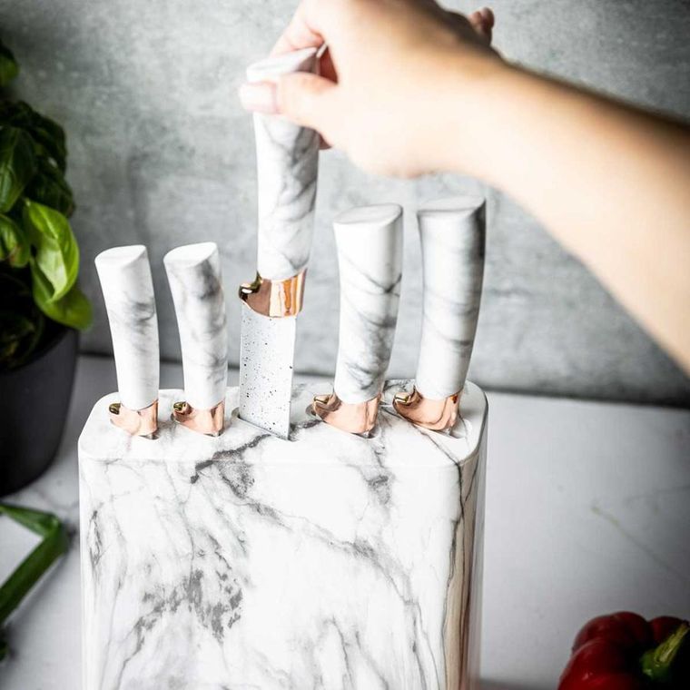 Kinghoff, zestaw noży kuchennych w bloku, 5 szt.