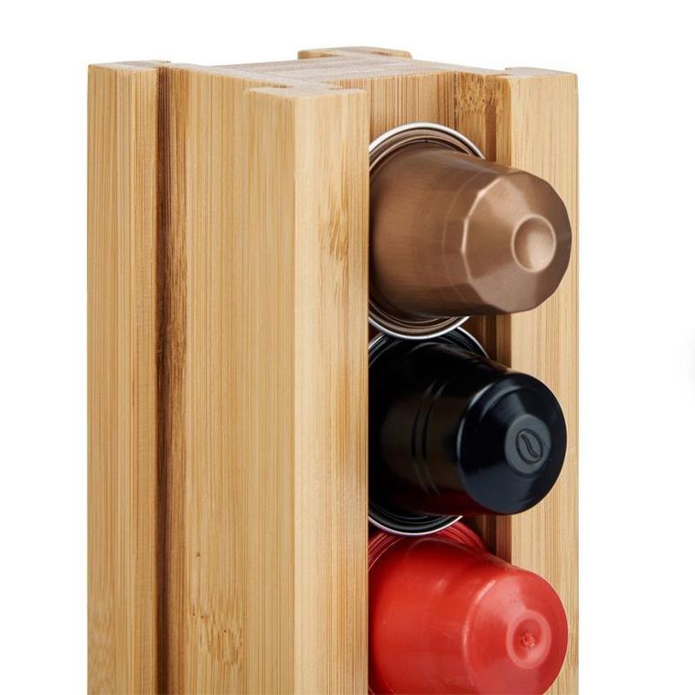 Kinvara, Beri, bambusowy stojak na kapsułki nespresso, 11-11-34 cm