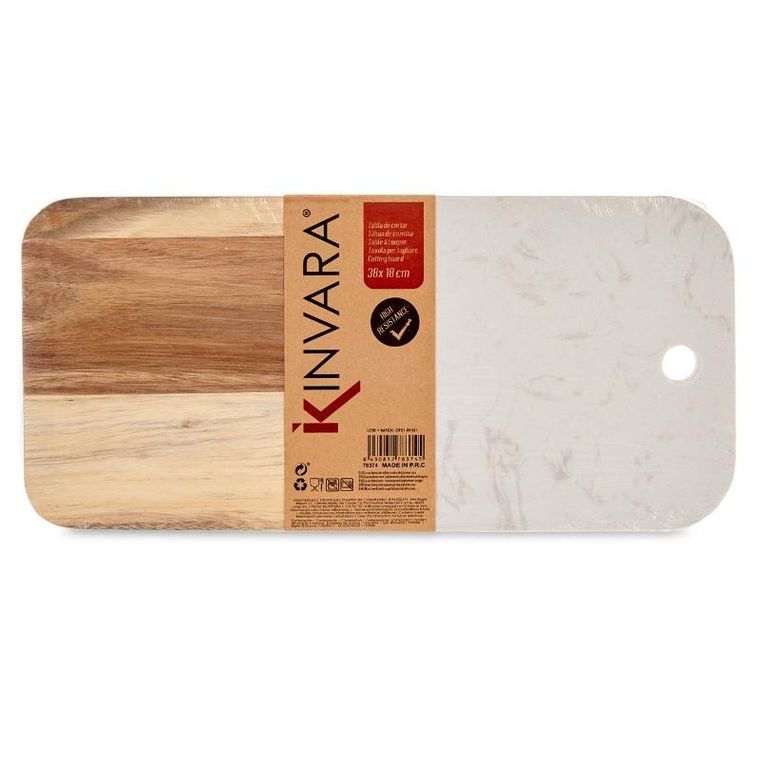 Kinvara, deska do serwowania, marmur i drewno, 38-18 cm