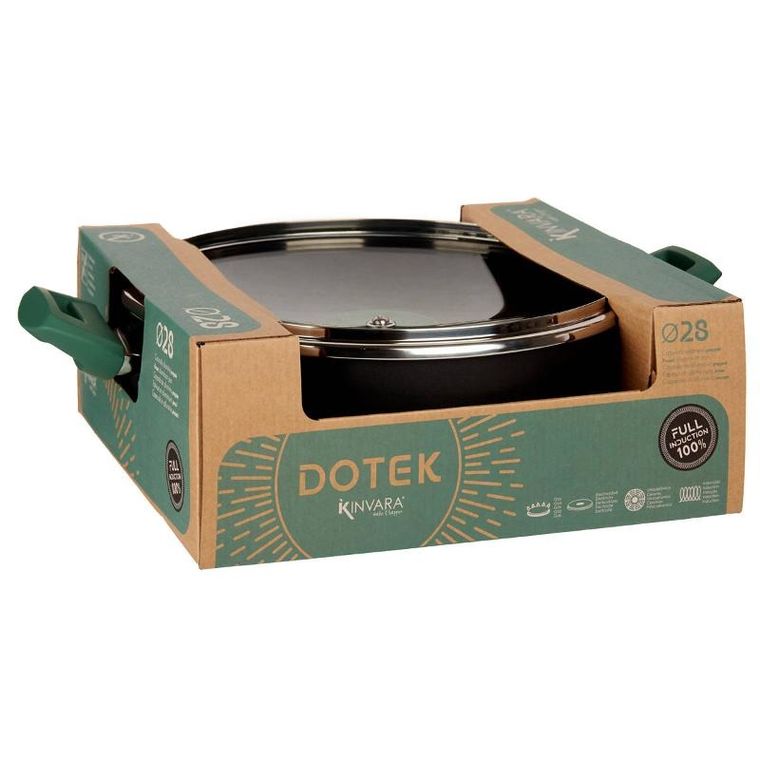 Kinvara, garnek aluminiowy Ø 28 cm, ze szklaną pokrywą