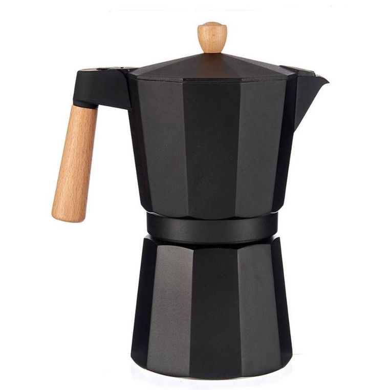 Kinvara, kawiarka aluminiowa z drewnianym uchwytem