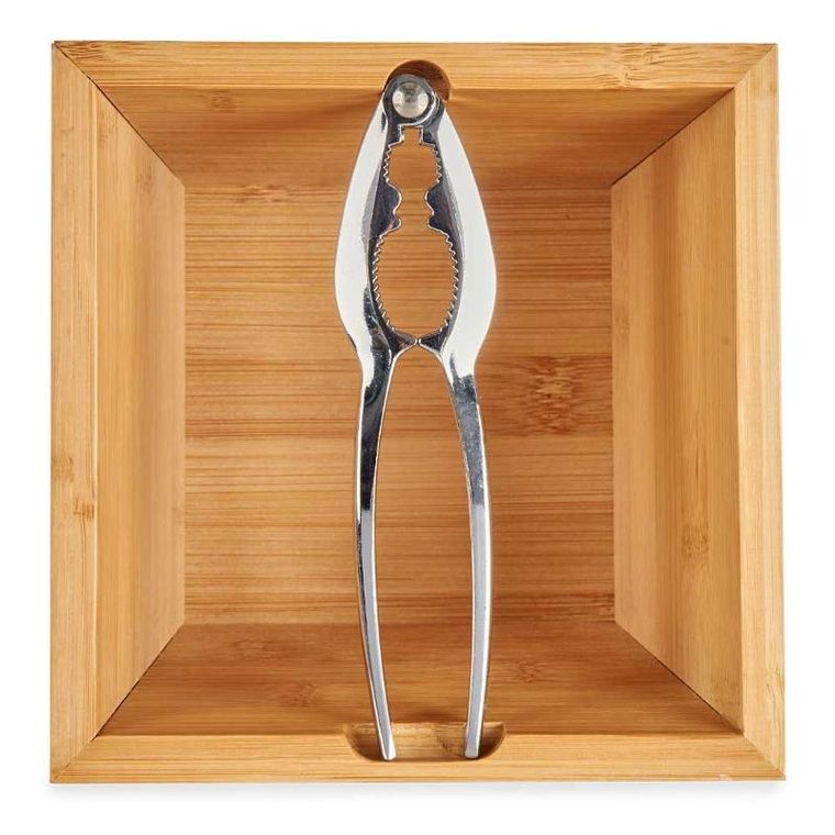 Kinvara, metalowy dziadek do orzechów z bambusową miską