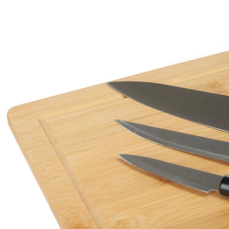 Kinvara, Orva, deska do krojenia, bambusowa, 3 noże
