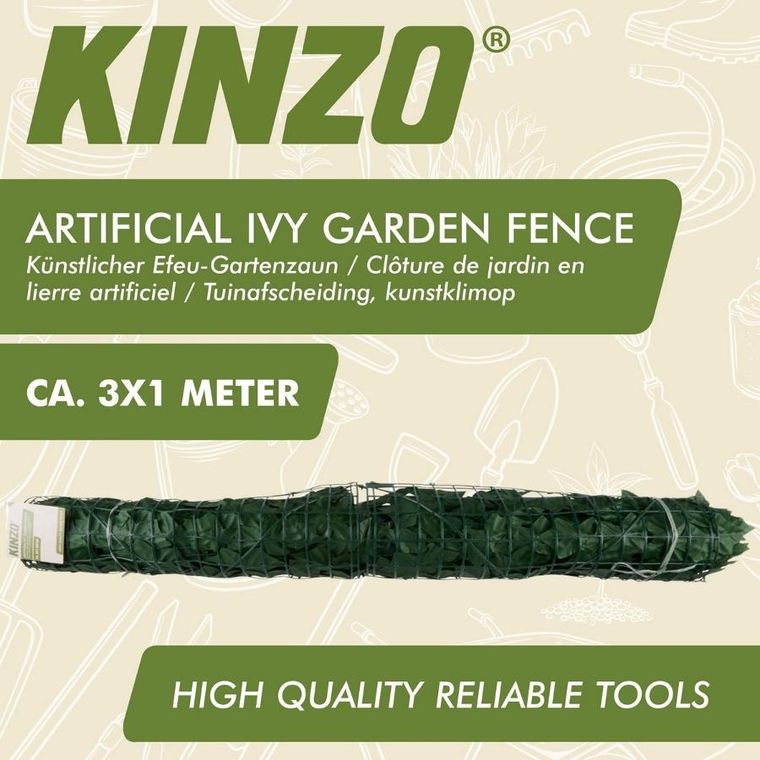 Kinzo, sztuczny bluszcz, zielona ściana, 3-1m