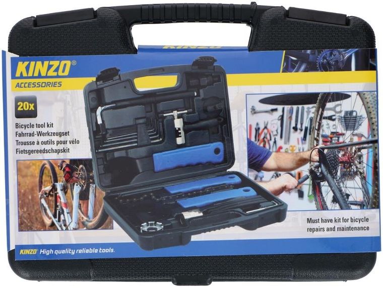 Kinzo, zestaw narzędzi do naprawy roweru, 20 elementów