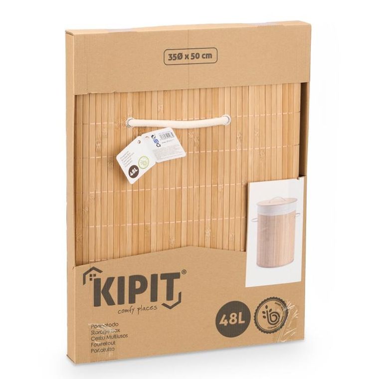 Kipit, Comfy Place, bambusowy kosz na bieliznę, 48 l