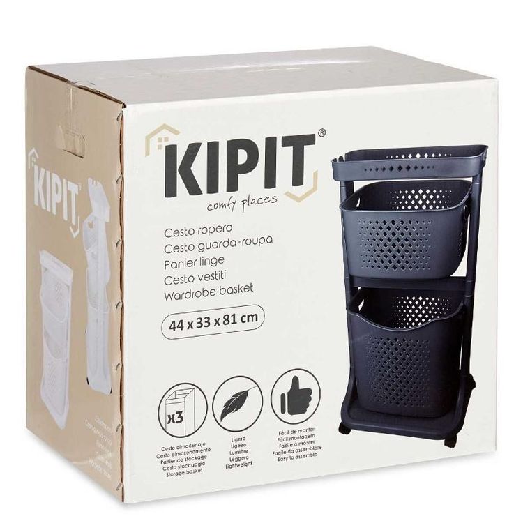 Kipit, Comfy Places, plastikowy regał do garderoby z 2 koszami, 44-33-81 cm