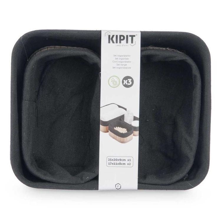 Kipit, Vivid, koszyki do łazienki bambusowe, 3 szt.