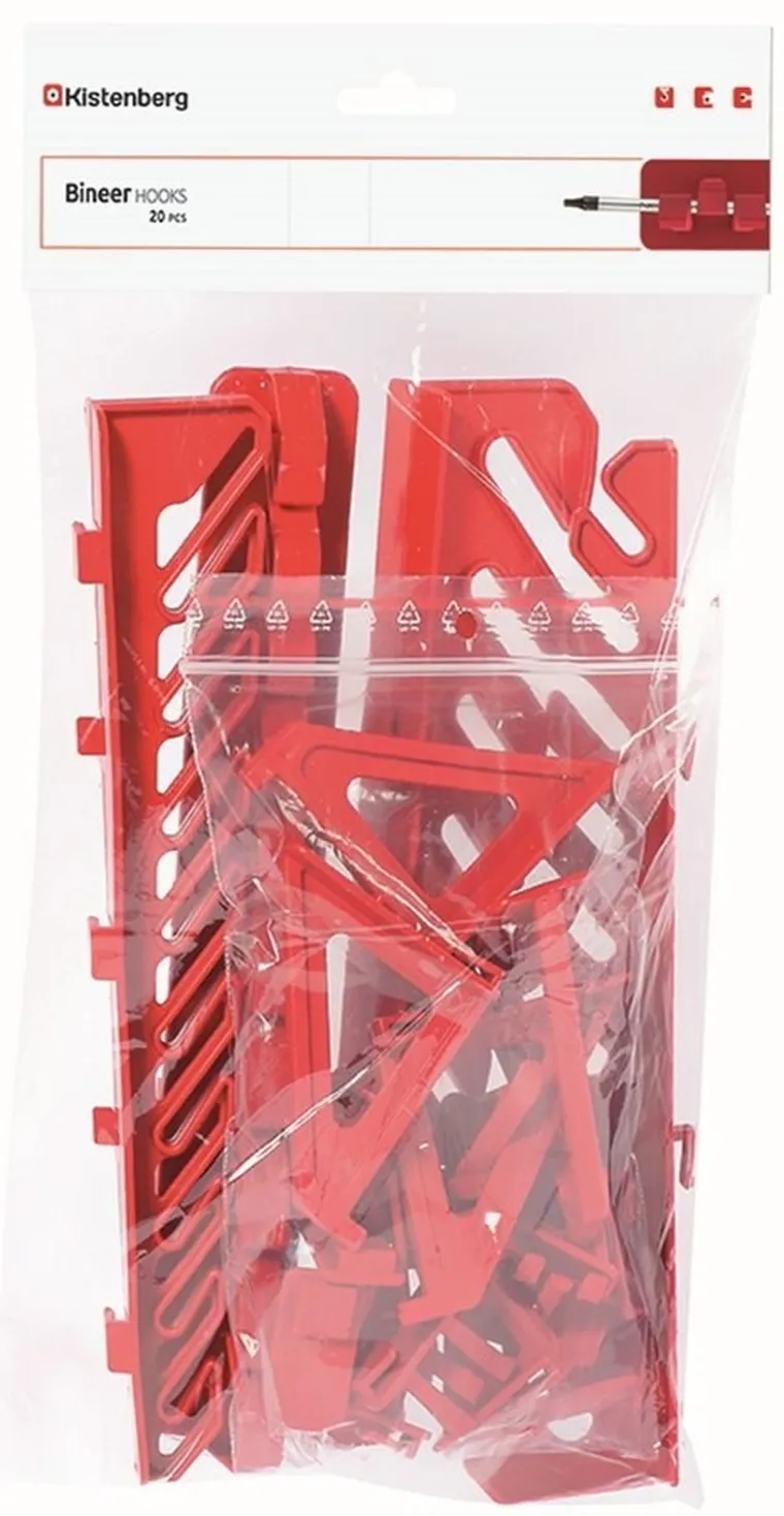 Kistenberg, zestaw wieszaków uchwytów do tablicy warsztatowej, 20 szt.